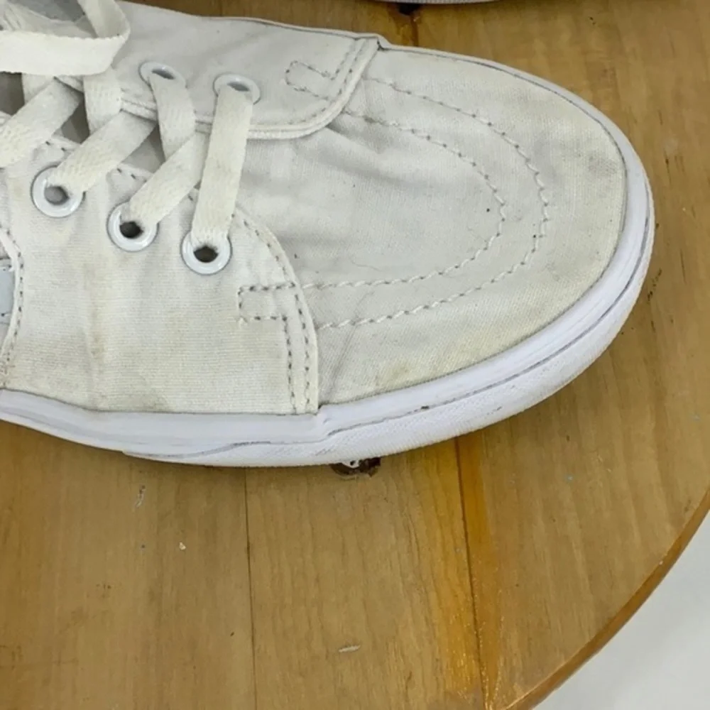 Vans high top skateboard white canvas sneaker